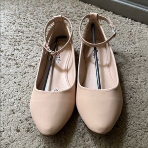 Chic Peach Ankle Strap Flats